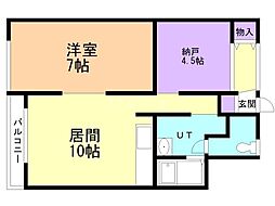 壱番館A 1LDKの間取図画像
