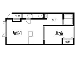 サンシャイン 1LDKの間取図画像