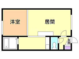 アツミコーポ 1LDKの間取図画像