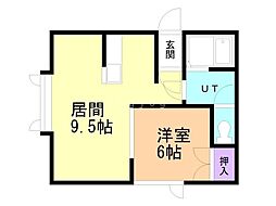 プラターネ6・7 1LDKの間取図画像