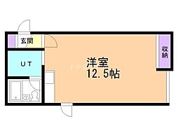 コーポアベ ワンルームの間取図画像