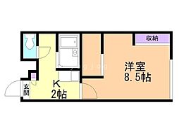レオパレス永山5・7 1Kの間取図画像