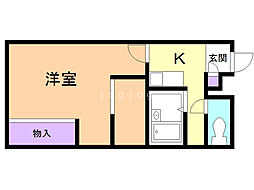 レオパレスプレミール 1Kの間取図画像
