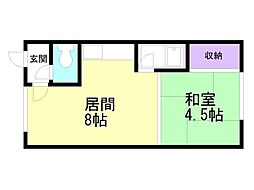 セブンハイツA 1LDKの間取図画像