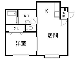 クレセント 1LDKの間取図画像