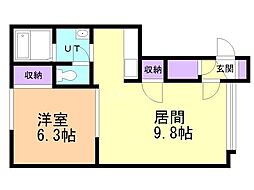 フレンドリー5B 1LDKの間取図画像