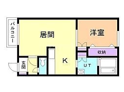 Cynthia5 1LDKの間取図画像