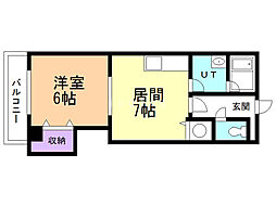 6・2ビル 1DKの間取図画像