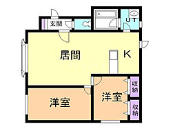 シンフォニー永山B 2LDKの間取図画像