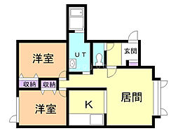 キラリ 2LDKの間取図画像