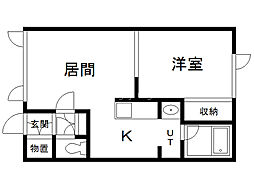 ソフィア東6.2A 1LDKの間取図画像
