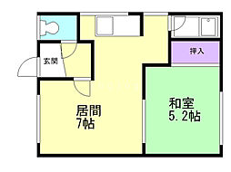 セカンドコーポ 1DKの間取図画像