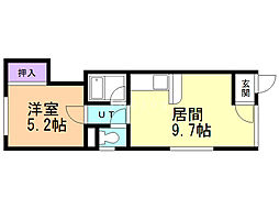 レジェンド6・1 1DKの間取図画像