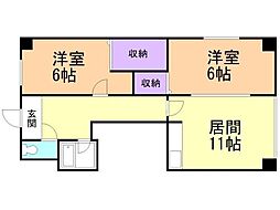 マンション和 2LDKの間取図画像