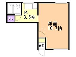 深川総合ハイツ2 1Kの間取図画像