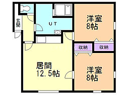 ぱれっと 2LDKの間取図画像