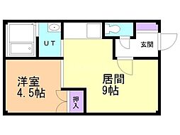 ロイヤルシャトレ 1DKの間取図画像