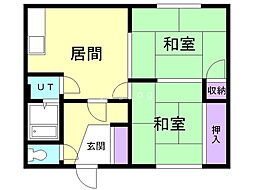 コーポイーグル 2DKの間取図画像