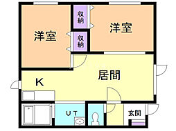 PALACE豊岡 2LDKの間取図画像