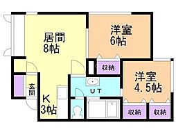 サイレンスコート 2LDKの間取図画像