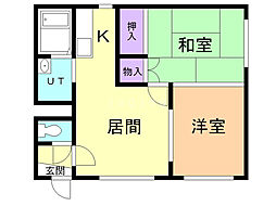 グランディア712 2LDKの間取図画像