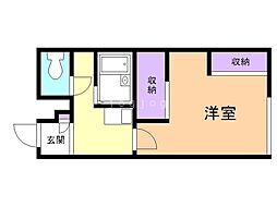 レオパレスシャローム 1Kの間取図画像