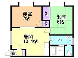 ソルテリア13A 2LDKの間取図画像