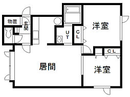 メゾン・プラタナスA 2LDKの間取図画像