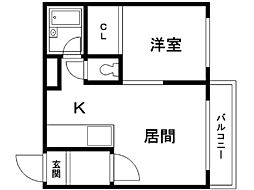 サニーパレス永山 1LDKの間取図画像