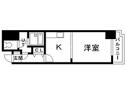 日宝ノルテ1条通弐番館 ワンルームの間取図画像