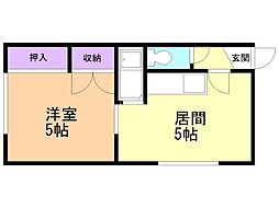 コーポコマヤ 1DKの間取図画像