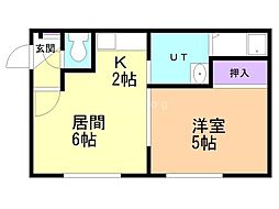 ジュネス7・3 1LDKの間取図画像