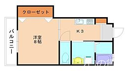 JR鹿児島本線 東郷駅 徒歩5分の賃貸アパート 1階1Kの間取り