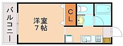 ラリーグラス22 1Kの間取図画像