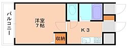 プレアール教育大前 1Kの間取図画像