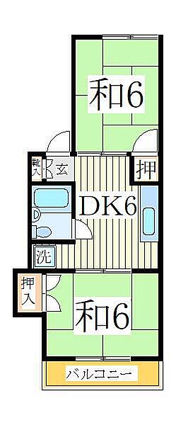 コーポマスダ ｜千葉県柏市篠籠田(賃貸アパート2DK・2階・33.50㎡)の写真 その2