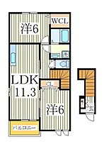 パレドールII  ｜ 千葉県野田市山崎（賃貸アパート2LDK・2階・57.21㎡） その1