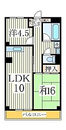 山口マンション 6階2LDKの間取り