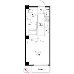 Maison de Roms武蔵小山 1階1Kの間取り