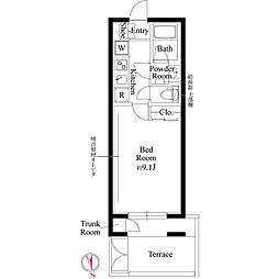 グローリオシェルト池袋V 1Kの間取図画像