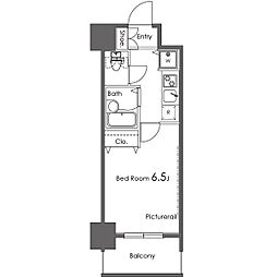 カスタリア東日本橋3 1Kの間取図画像