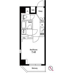 レピュア赤羽 1Kの間取図画像