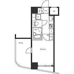 スクエア渋谷 1Kの間取図画像