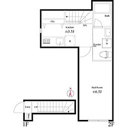 ヴィラ西六郷 1Kの間取図画像