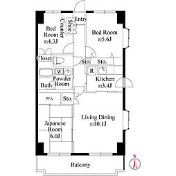 シャルネ95 3LDKの間取図画像