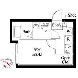 ル・クール渋谷本町 1Kの間取図画像