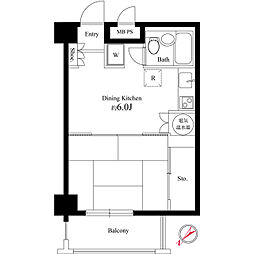つくば5号館 1DKの間取図画像