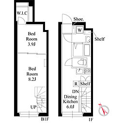 ヴィスタ阿佐ヶ谷S 2DKの間取図画像
