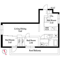 グランパセオ用賀 3LDKの間取図画像