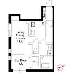 グランパセオ用賀 1LDKの間取図画像